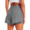 thumbnail image 4 of Cadmus 2 in 1 Women's 5'' Workout Shorts Athletic Gym Running Shorts for Women Phone Pockets,3 Pack,Black,Grey,Navy,L, 4 of 8
