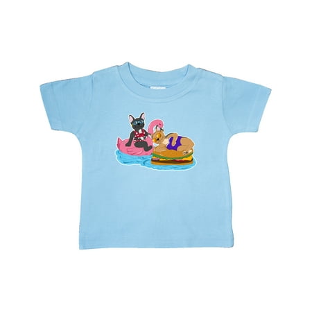 

Inktastic Pool Floaties with Cute French Bulldogs Gift Baby Boy or Baby Girl T-Shirt