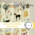 thumbnail image 6 of Cartoon Farmhouse Kitchen Curtains Window Panels, Cute Watercolor Cabin Animals Trees Yellow Insulated Window Treatment Curtain, Grommet Curtains for Bedroom/Living Room/Bathroom, 2 Piece 42"Wx45"L, 6 of 8