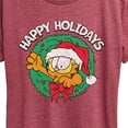 thumbnail image 3 of Garfield - Happy Holidays Wreath - Women's Short Sleeve Graphic T-Shirt, 3 of 5