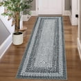 thumbnail image 1 of Printed Rug with Braided Pattern on it, Washable Runner 2x8 Rugs for Entryway Non Slip Kitchen Runner Grey Low Pile Hallway Rug Stain Resistant Carpet for Bathroom Laundry Room, 1 of 9