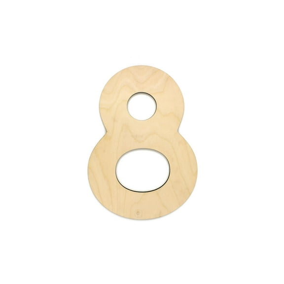 Essentials By Leisure Arts Arts Wood Letter 9.5" Birch No 8