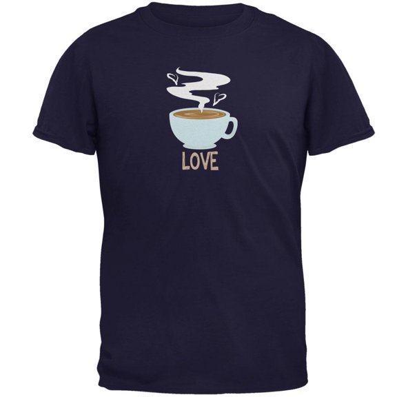 Love Coffee Navy Adult T-Shirt - Medium