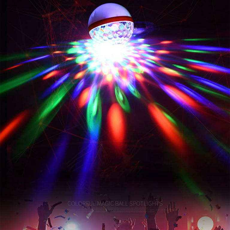 2pcs Mini RGB LED Stage Light Bulb Disco DJ Home Party Portable USB Ball  Colorful Lamp
