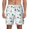 thumbnail image 2 of Picia Cartoon House Car pattern Mens Swim Trunks with Compression Liner Stretch Beach Shorts Quick Dry with Zipper Pockets No-Chafing Board Shorts-Large, 2 of 9
