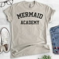 thumbnail image 2 of Mermaid Academy T-Shirt, Unisex Women's Shirt, Summer Shirt, Mermaid T-shirt, Ocean Shirt, Swimming Shirt, Light Silk Gray, Small, 2 of 6