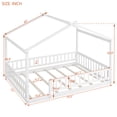 thumbnail image 3 of Jopath Full Size Floor Bed, Wood Bed with Slatted Base House Bed Frame with Fence for Kids Teens Girls Boys White, 3 of 8