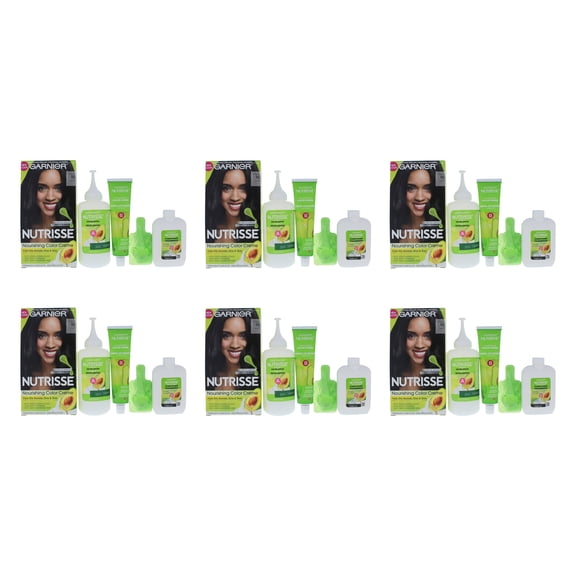 Garnier Nutrisse Nourishing Color Creme - 10 Black - Pack of 6, 1 Application