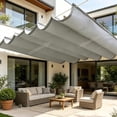 thumbnail image 2 of Retractable Sun Shade Sails, Waves Awning Canopy with Eyelets and Rope, Adjustable Sliding Waves Shade Sails, Multiple Sizes Sun Shade Canopys Cover for Outdoor Garden Patio Yard Lawn, 2 of 6