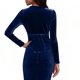 thumbnail image 4 of Karight Women Velvet Suit Blazer Jacket Casual Long Sleeve Notched Lapel Collar Button Open Front Velvet Office Blazer Coat, 4 of 5