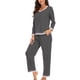 thumbnail image 4 of Conjuntos de empalme de moda para mujer Ropa de salón Ropa de dormir para el hogar Camisetas de manga larga + Pantalones Fridja  nalpqowj16974, 4 of 6