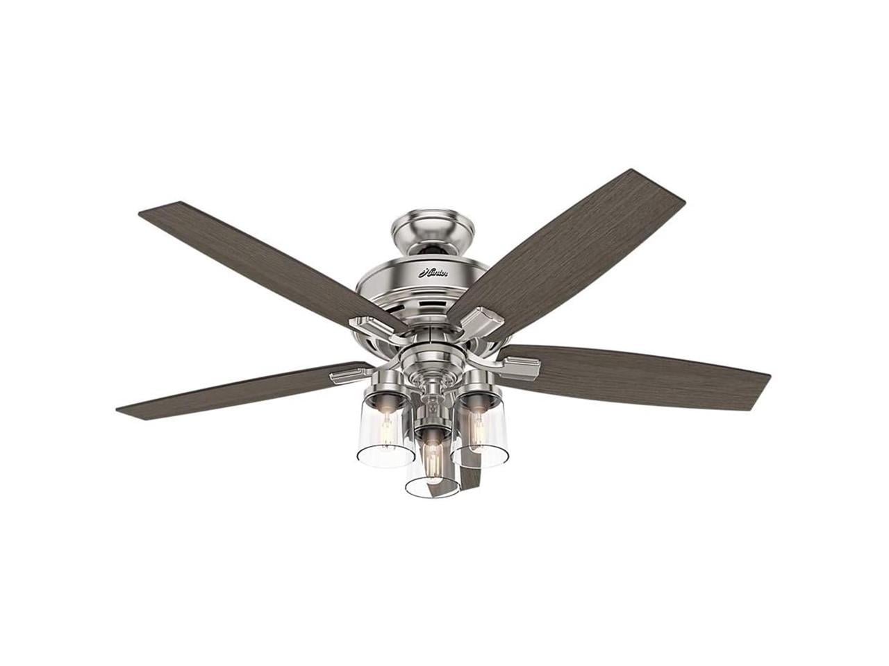 Hunter Bennett 52″ 3-Light LED Indoor Ceiling Fan in Nickel/Chrome Sansujyuku sansujyuku.com