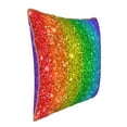 thumbnail image 2 of KLL Glitter Rainbow Decorative Throw Pillow Covers Velvet Soft for Couch Sofa Bedroom Living Room Outdoor - 20"x20", 2 of 8