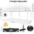 thumbnail image 3 of COBIZI Canopy 10x20 Pop Up Canopy Tent with 6 Sidewalls, Waterproof Outdoor Event Shelter Gazebo Sun Shade Portable 10x20 Tents for Parties Beach Camping Commercial Instant Canopy (White, 10'x20'), 3 of 9