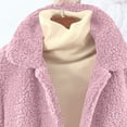 thumbnail image 5 of Women's Fleece Winter Coat Long Sleeve Lapel Open Front Cardigan Outerwear Pink M, 5 of 8