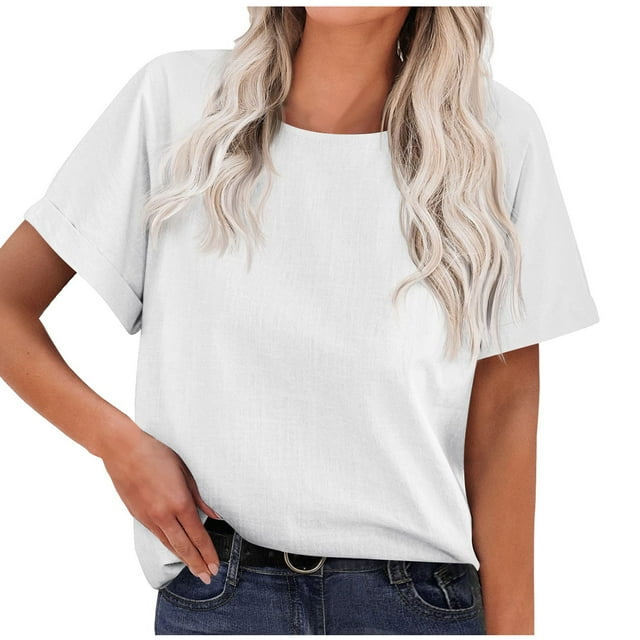 Birdeem Mode Femmes Été Col Rond Uni Manches Courtes Aguichant Haut Blouse