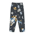 thumbnail image 5 of Disketp Space Cars Print Women'S Comfy Pajama Pants Casual Drawstring Palazzo Lounge Wide Leg Pants, 5 of 9