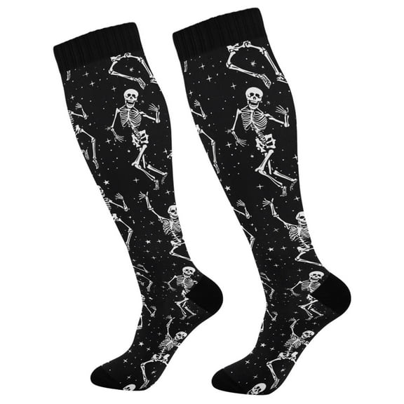 joogoo Halloween Skull Dancing Socks Women Men Knee High Sock