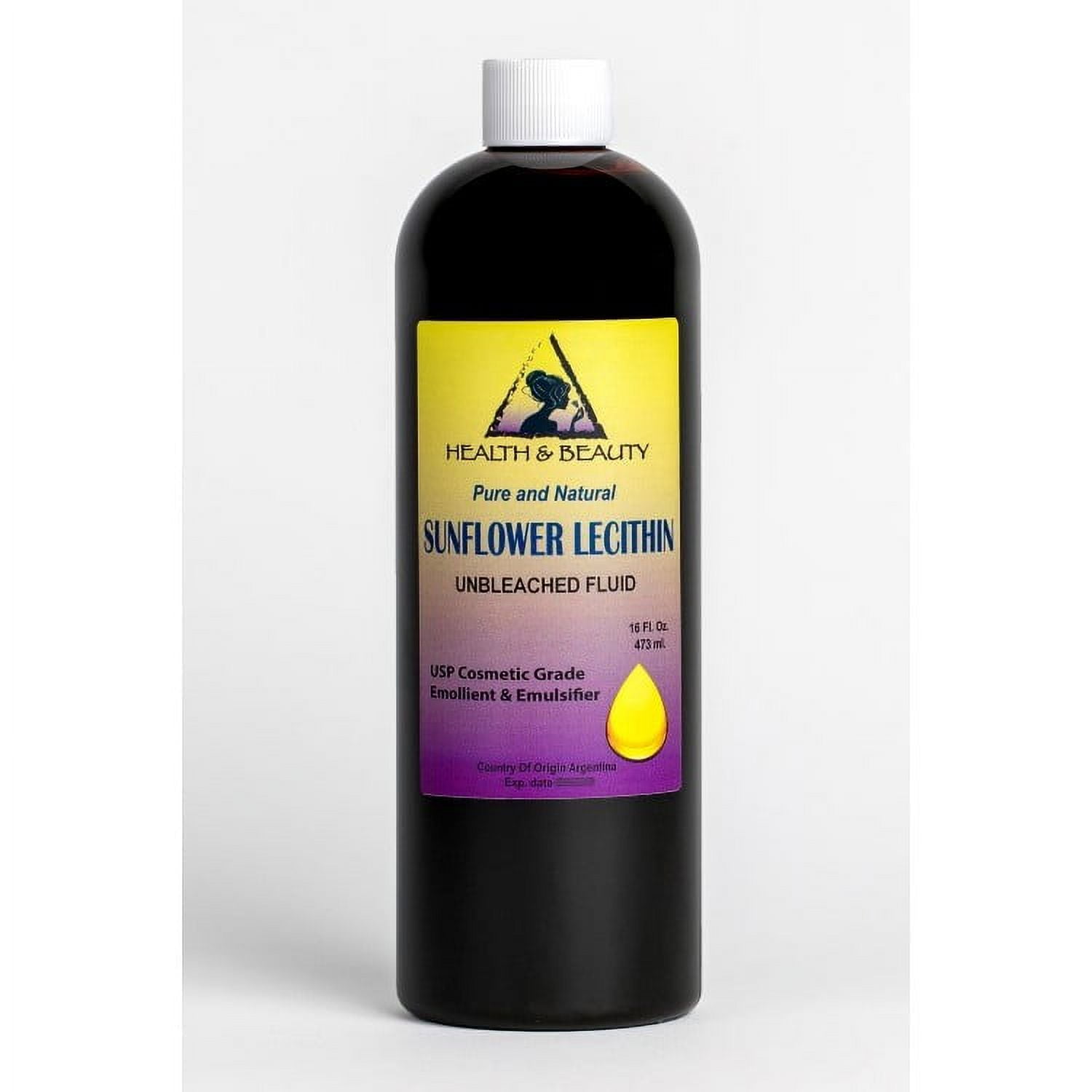 LECITHIN SUNFLOWER UNBLEACHED FLUID LIQUID EMULSIFIER EMOLLIENT PURE 64 OZ