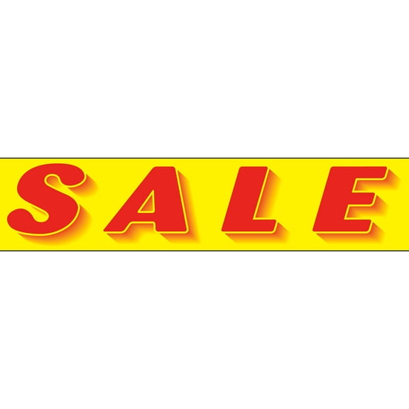 Rectangular Slogan Windshield Sticker - Red/Yellow - "Sale" - 14 1/2ʺL x 2 3/4ʺH - Pack of 12
