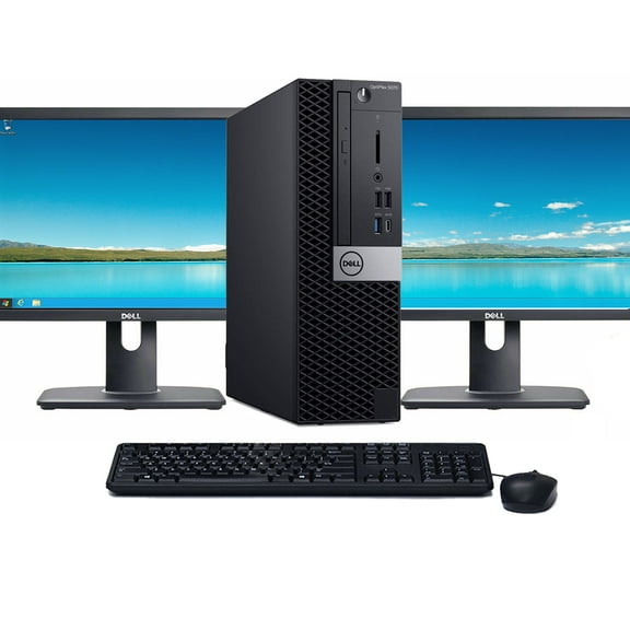 Restored Dell OptiPlex 5070 Windows 11 Pro Desktop Computer | Core i5-9500 (3.0 GHz) Processor | 8GB RAM | 256GB SSD | Dual 22" LCD's | Home or Office PC (Refurbished)