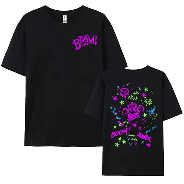 Jinx T-shirt Imprimé Singe Arcane, Manches Courtes, Coton, Décontracté, Graphique, Grunge