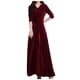 thumbnail image 1 of Vestido largo de terciopelo de manga larga para mujer - Vestido largo ajustado de corte A para fiestas de invierno, tallas M-XXXXL, 1 of 8