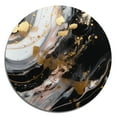 thumbnail image 2 of Designart "Marble Medley Black and Gold II" Abstract Marble Metal Round Wall Decor, 2 of 5