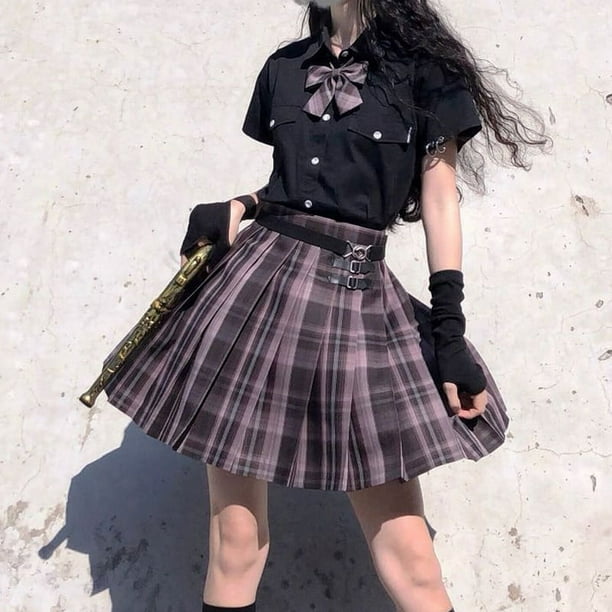 Black and white plaid skirt shop walmart