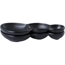 Bruntmor 3-Compartment Modern Matte Porcelain 105" Long Appetizer Serving Tray