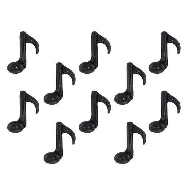 10 globos de papel con forma de clave musical, globo con nota musical distintiva, concierto. Negro