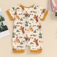 thumbnail image 4 of Okbabeha Baby Boys Summer Jumpsuit Casual Western Cow Print Short Sleeve Zipper Romper for Newborn Infant Cute Clothes, 4 of 7