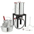 thumbnail image 1 of KFFKFF Deep Fryer for Turkey, Set of 30-qt Poultry and 10-qt Fish Steamer Cooker, Outdoor Seafood Frying Pot made of Aluminum, Propane Gas Boiler with 54,000 BTU Burner, Comes with Baskets, 1 of 9