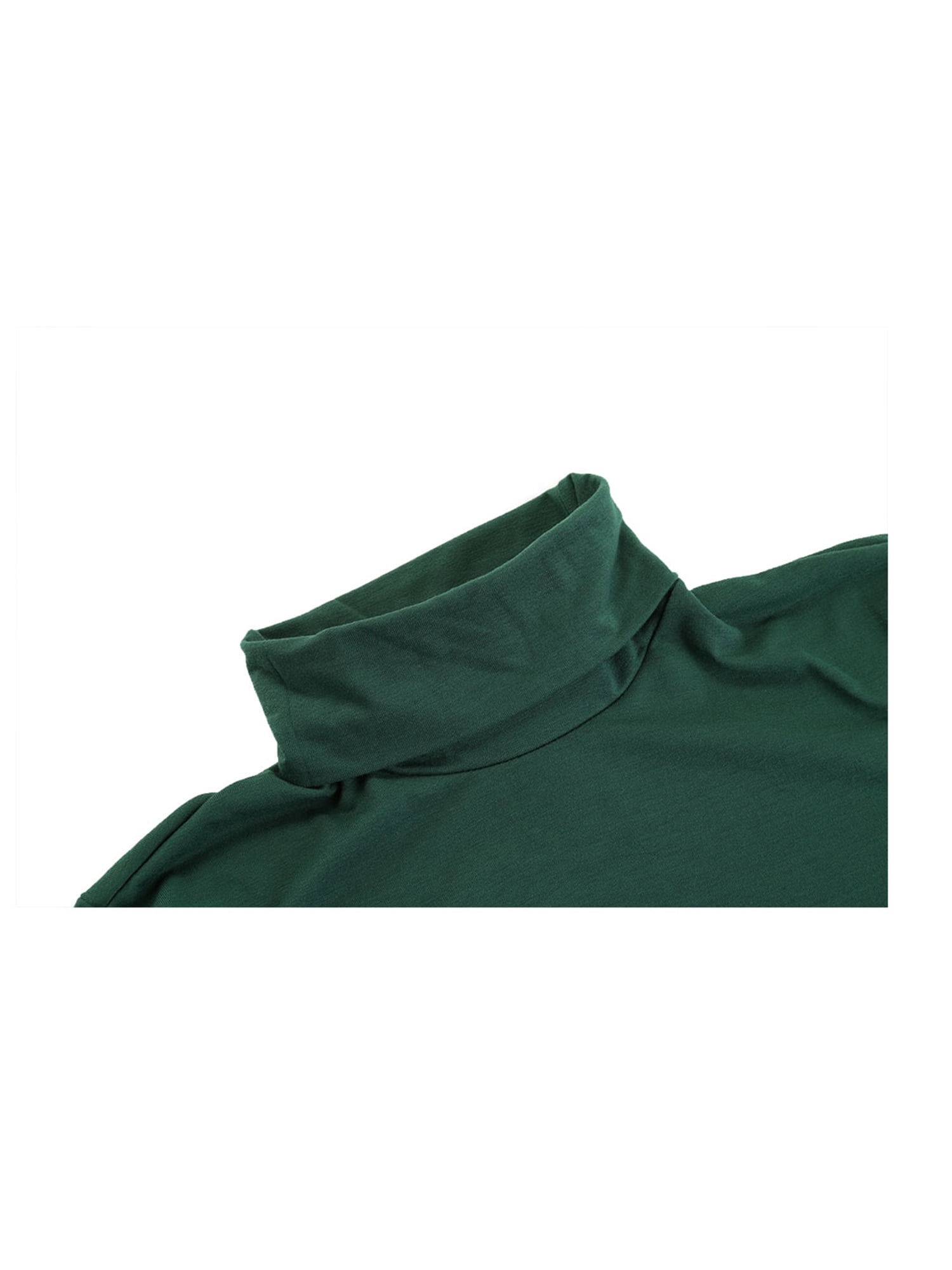 Unique Bargains Men's Pullover Lightweight Long Sleeve Top Turtleneck T-Shirt 50 Dark Green