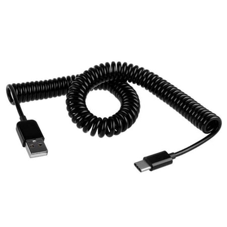 Coiled USB Cable for LG G8X ThinQ Phone - Type-C Charger Cord USB-C Power Wire Sync Black V9R price history on PriceWatchPro