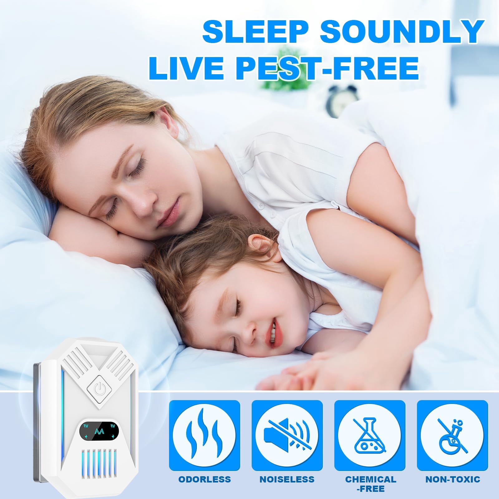 Ultrasonic Repeler Indoor, Mouse Repelent Plug in, Pest Control, Repelent Roach, Rodent, Mouse, Bugs, Mosquito, Spider, Ant for Home,Kitchen, Office, Warehouse, Hotel
