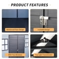 thumbnail image 5 of 8 x 6 FT Resin Outdoor Storage Shed with Floor, All-Weather Plastic Garden Shed with Lockable Doors & 2 Windows, Tool Storage Shed for Poolside, Backyard, Patio, Grey, 5 of 9