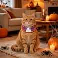 thumbnail image 5 of KKOUHVY Halloween Knitted Pet Collar, Halloween Ghost Cat Dog Knitted Collar, Dog Cat Collars for Kitties Small Medium Dogs Party Outfit, Purple(L), 5 of 7