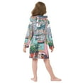 thumbnail image 7 of FORMRS Niños Bathrobe Unisex Hooded Robe Soft Plush Pajamas Sleepwear, Size 7-9T, Pink Door, 7 of 7