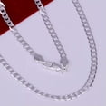 thumbnail image 2 of EOEMY 2Pcs 925 Sterling Silver Jewelry Flat Full Sideways Chain Necklace 4mm N132-18 Inch, 2 of 8