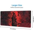 thumbnail image 5 of Japanese Samurai Red Moon Black Chreey Bloosm Mouse Pad 31.5x11.8 in Desk Accessories Big Extended Non-Slip Rubber Base Mousepad with Stitched Edges Gaming Pc Desktop Large Mouse Pad, 5 of 6