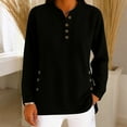 thumbnail image 3 of qucoqpe Womens Corduroy Tops V Neck Button Long Sleeve Shirts Casual Loose Tunic Blouses, 3 of 7