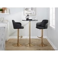 thumbnail image 2 of LumiSource Gold Metal, Black PU Boyne Adjustable Barstool - Set of 2, 2 of 6