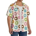 thumbnail image 2 of Goofa Colorful Donuts Printed Men's Casual Short-sleeved Shirt,Lightweight Breathable Button-down,Summer Casual men's top,Versatile Fashion shirt-3X-Large, 2 of 7