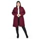 thumbnail image 5 of Abrigo largo de cuello Mao Roman Fashion /Tallas Extras, 3011 (Vino) vino 36, 5 of 6