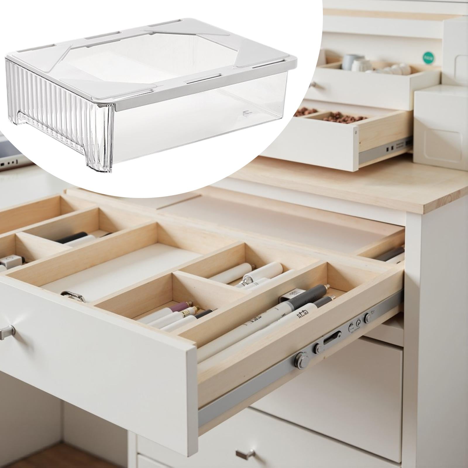 Fiocias PET Material Slide Out Under Desk Drawer with Spacious Compartment for Organizer L