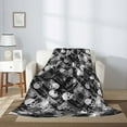 thumbnail image 2 of Throw Blanket for Couch Sofa and Bed, black and white Skulls Super Soft Plush Throw Blanket, Fuzzy Cuteness Comfy Warm Washable Flannel Blanket & Throws for All Season 80"x60", 2 of 5