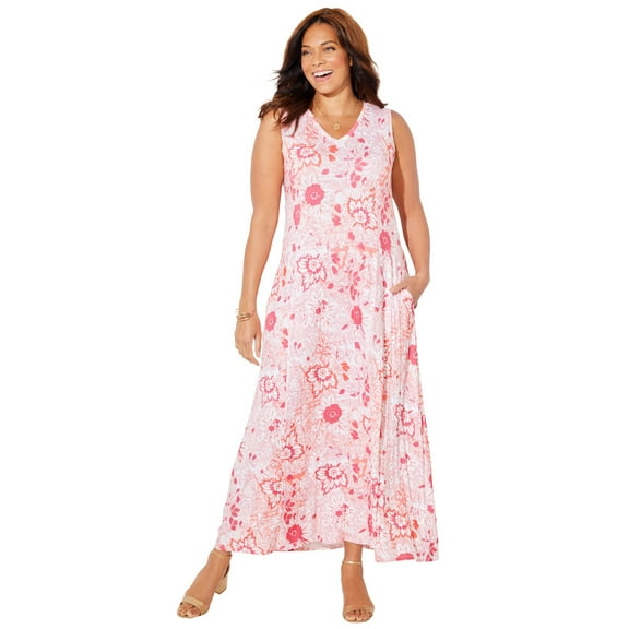 Catherines Women's Plus Size Morning To Midnight Maxi Dress (With Pockets)