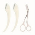 thumbnail image 1 of Eyebrow Trimmer Set, Curved Eyebrow Razor, Eyebrow Scissors With Comb, Convenient Easy Beauty Tools For Beginners,3Pcs White, 1 of 7