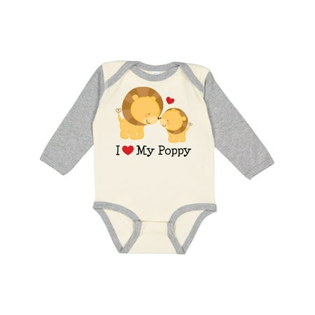 

Inktastic I Love My Poppy Grandpa Gift Baby Boy or Baby Girl Long Sleeve Bodysuit